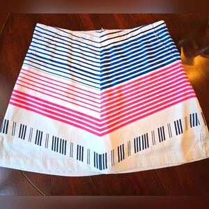 Lady Hagen skort Bon Voyage lines pink white blue sport athletic skirt NWOT